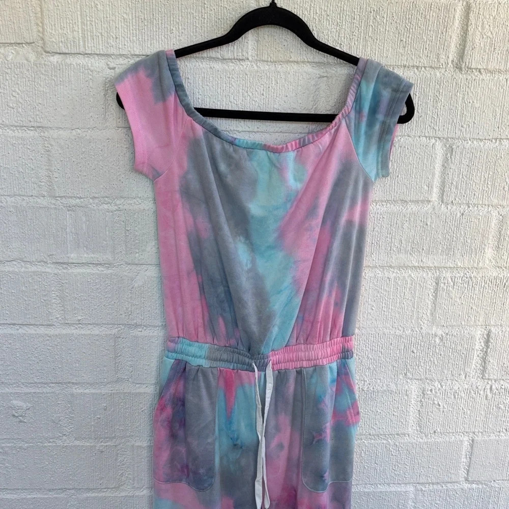 Fate Bubble Gum Colorful Tie-Dye Pastel Jumpsuit sz S